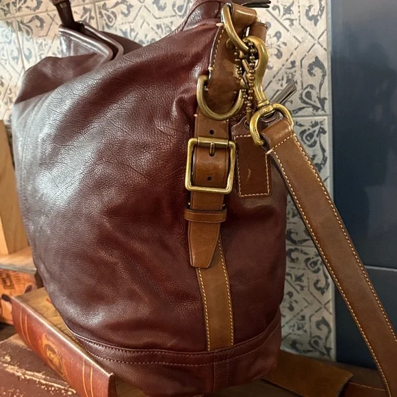 Coach Vintage Dark Brown Leather Bucket Bag - Picture 3 of 9